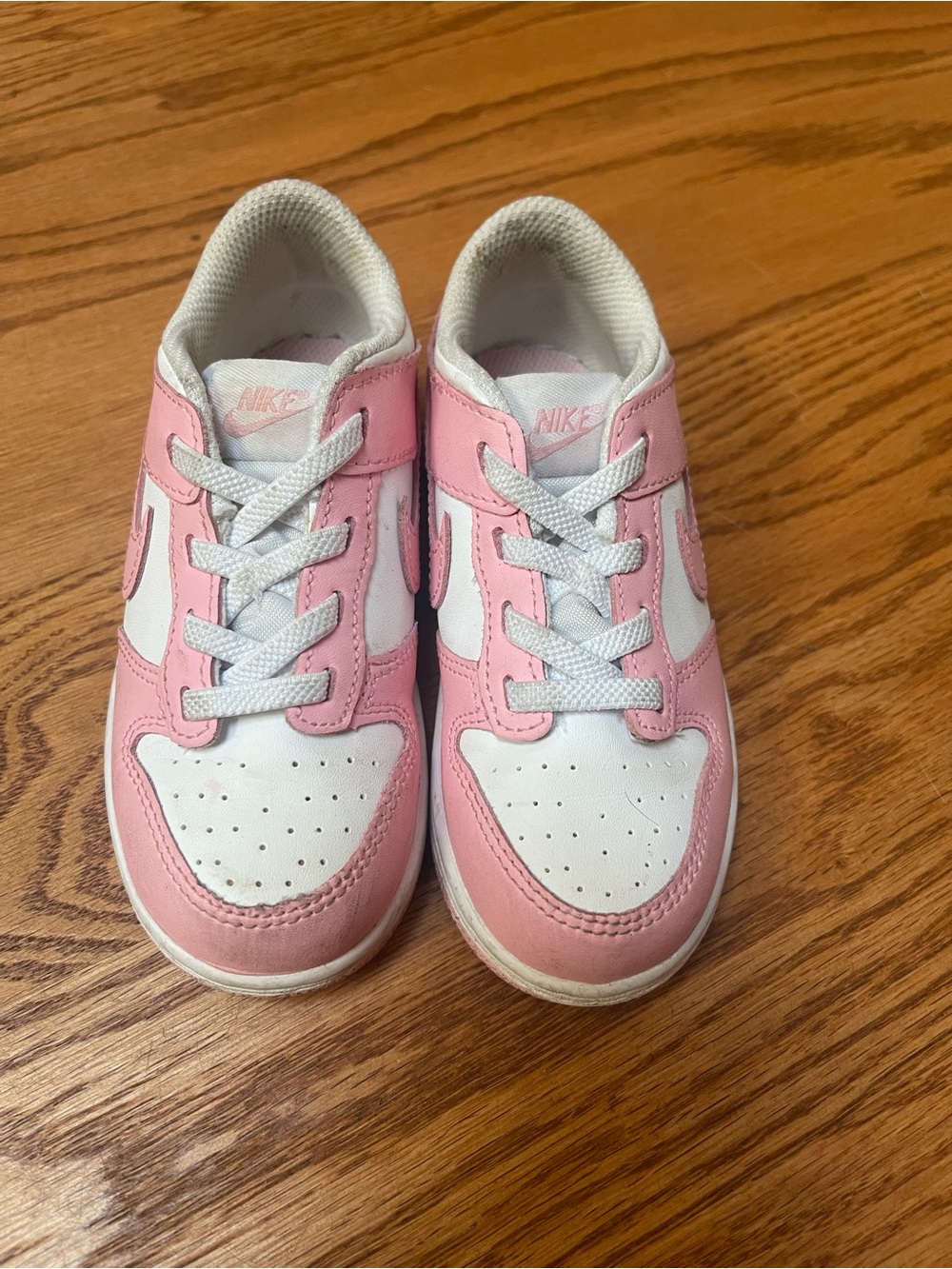 Nike Kids Pink and White Low-Top Sneakers
